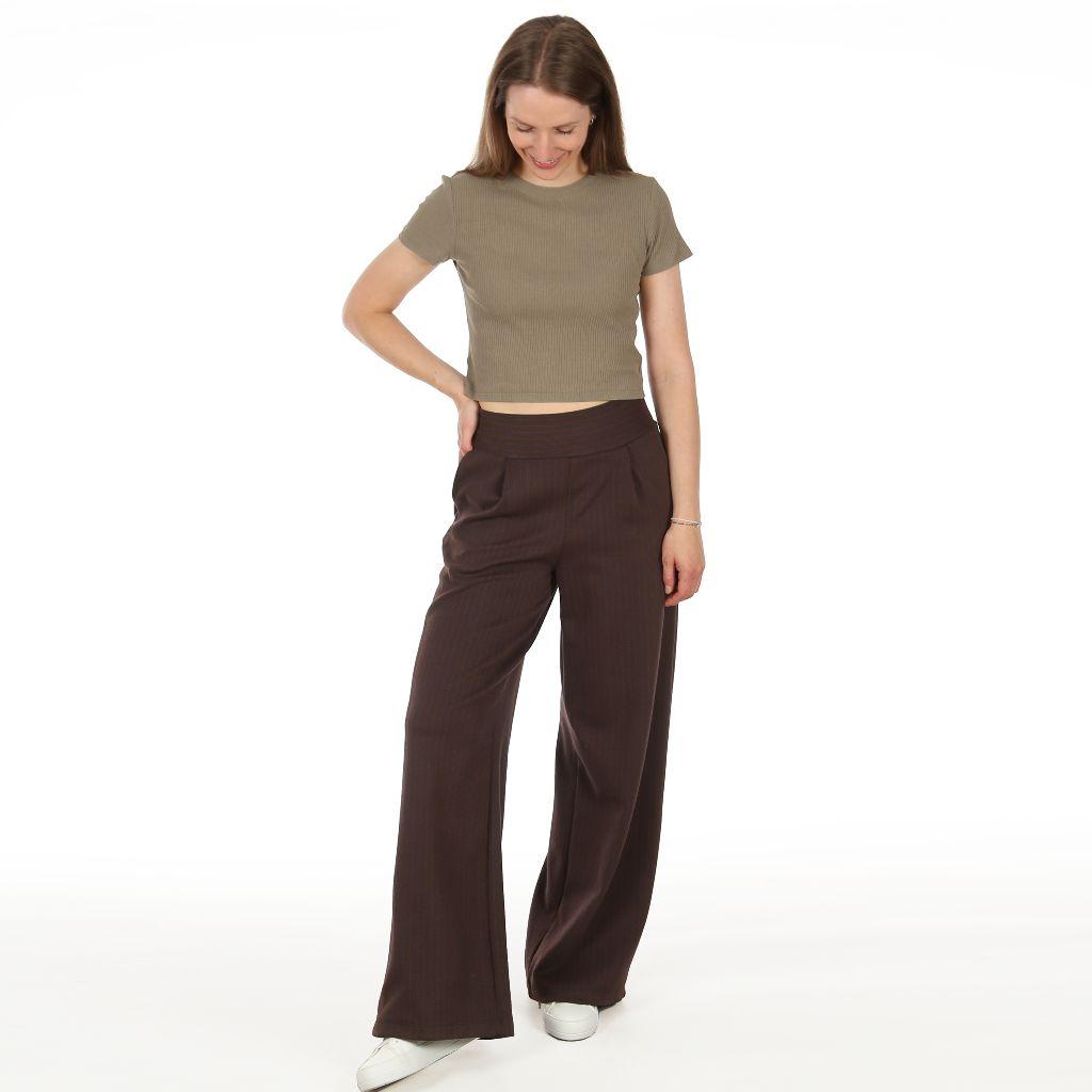 Papierschnittmuster Jerseyhose mit Bundfalte Frau Ada XS-XXL